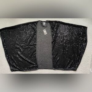 Isaac Mizrahi Black Sequin Vest - Wrap
